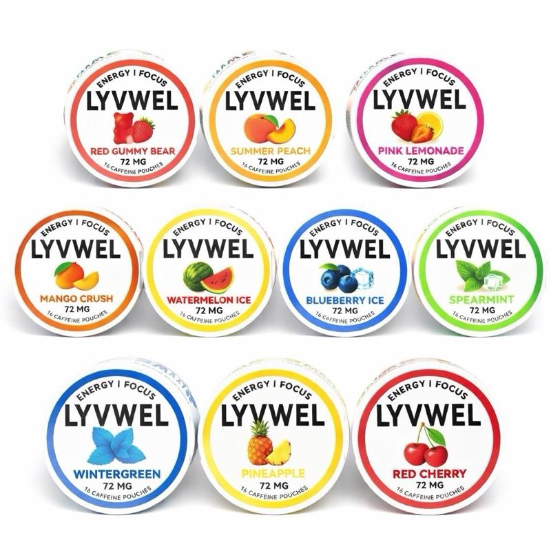 LyvWel 72mg Caffeine Pouches Variety Pack Flavor Samplers