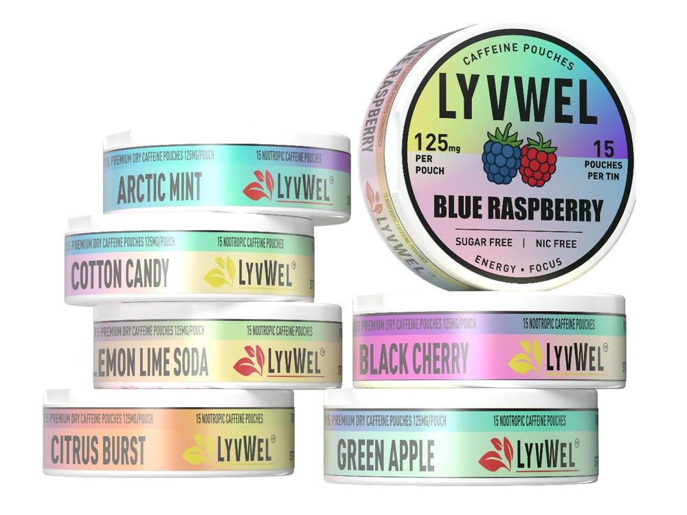 Buy LyvWel 125mg Caffeine Energy Pouches Variety Pack Flavor Samplers