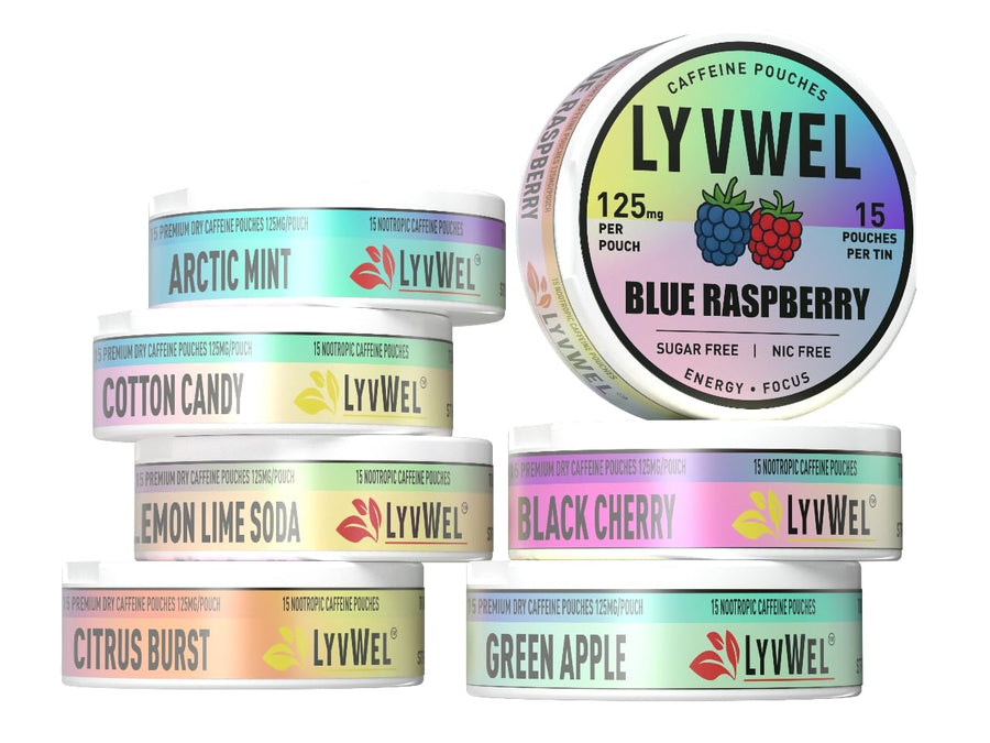 Buy LyvWel 125mg Caffeine Energy Pouches Variety Pack Flavor Samplers