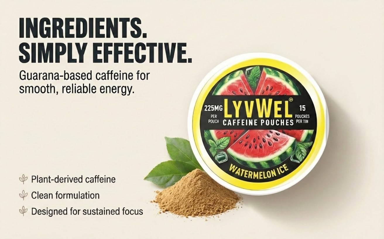 Buy 225mg Caffeine Energy Pouches with Plant based Guarana Multipack