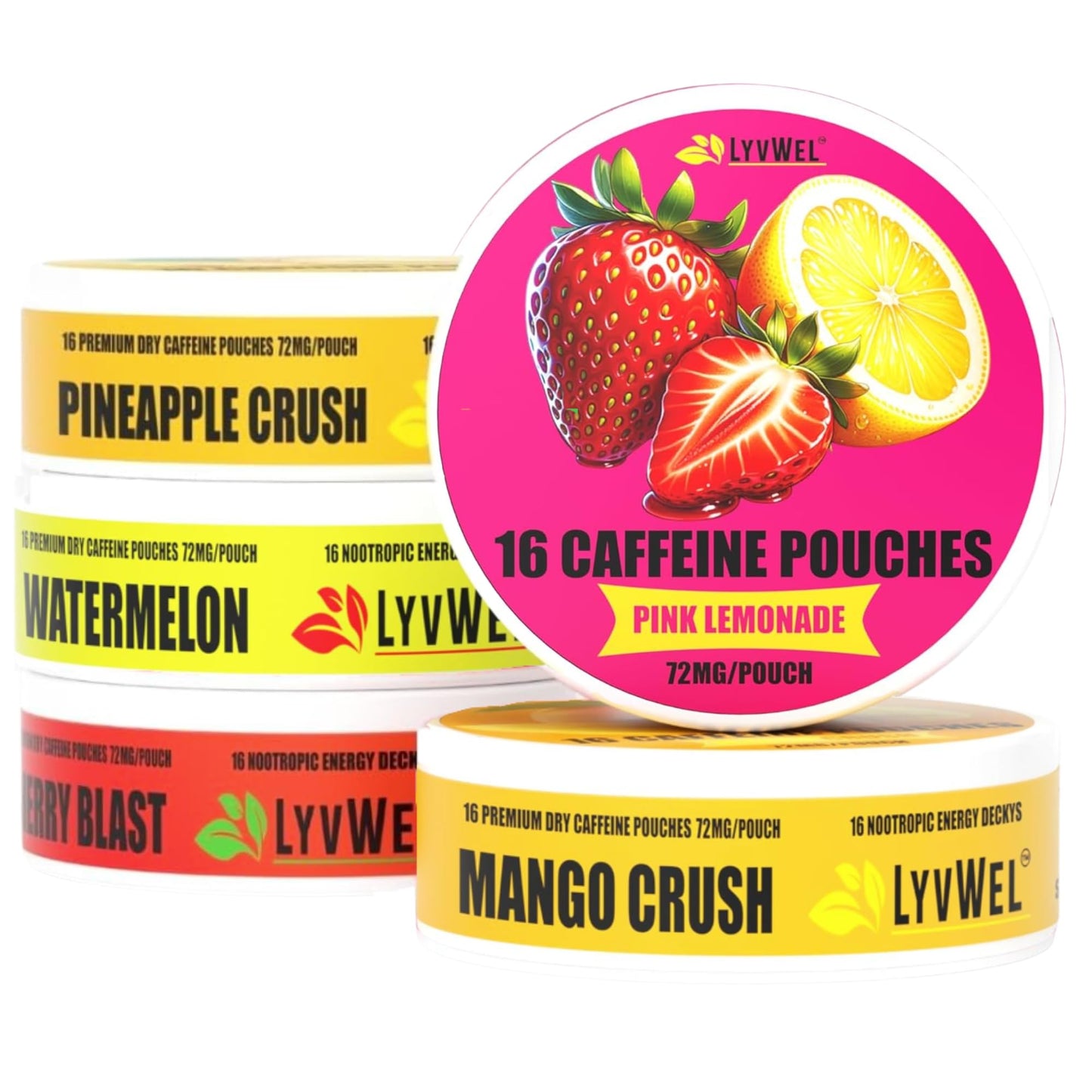 Buy 72mg Caffeine Pouches - 16 Pouches per can | Plant Based