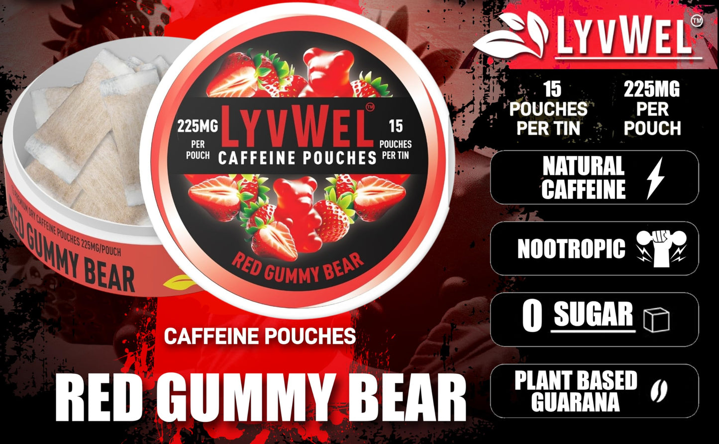 Buy 225mg Caffeine Energy Pouches with Plant based Guarana Multipack