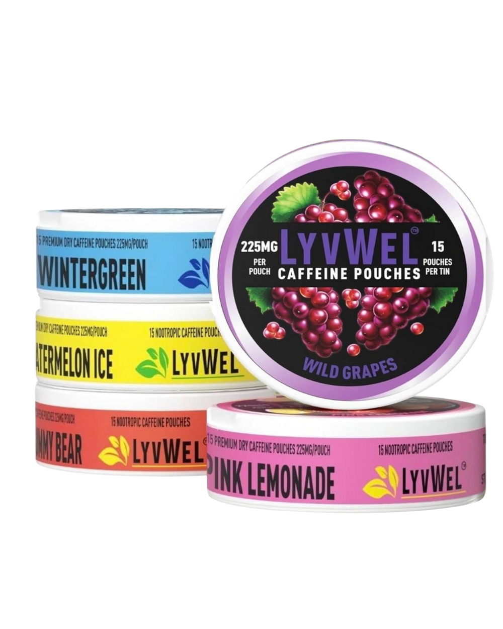 LyvWel 225mg Caffeine Energy Pouches – Multipack Sampler