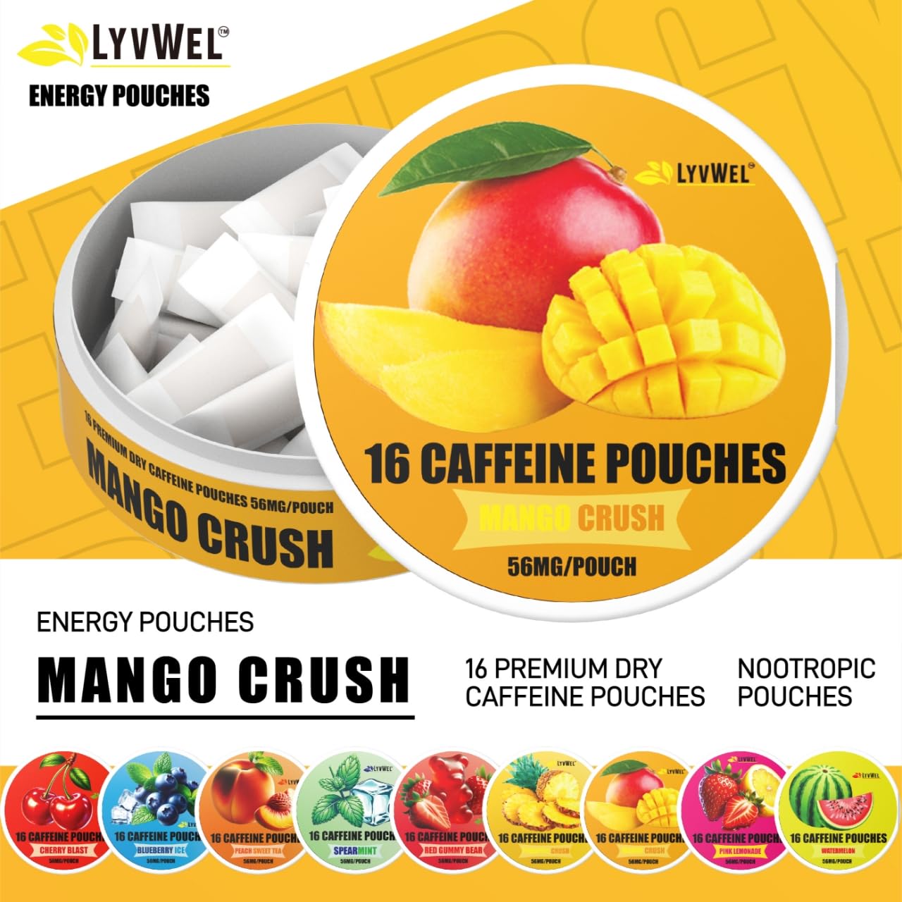 Caffeine Energy Pouches - 56mg Guarana Multipack