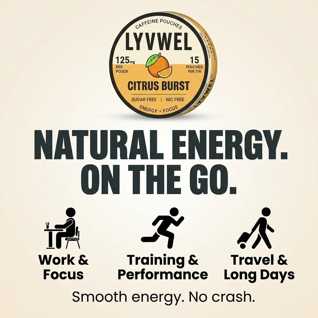 Caffeine Energy Pouches - 125mg Guarana | Lyvwel