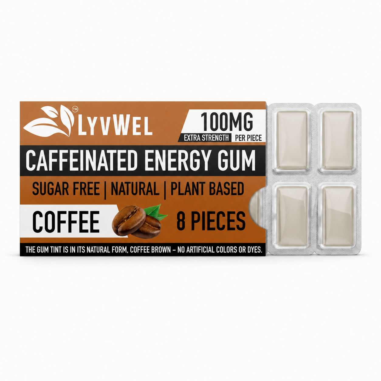 LyvWel Original Energy Gum | 100mg Caffeine Per Piece
