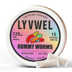 LyvWel 125mg Gummy Worms, one can shown